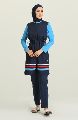 Maillot de Bain Hijab Bleu Marine 1875-02