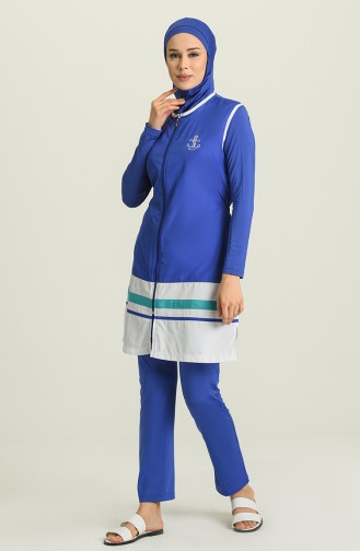 Saxon blue Swimsuit Hijab 1885-03