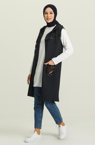 Navy Blue Gilet 5068-04