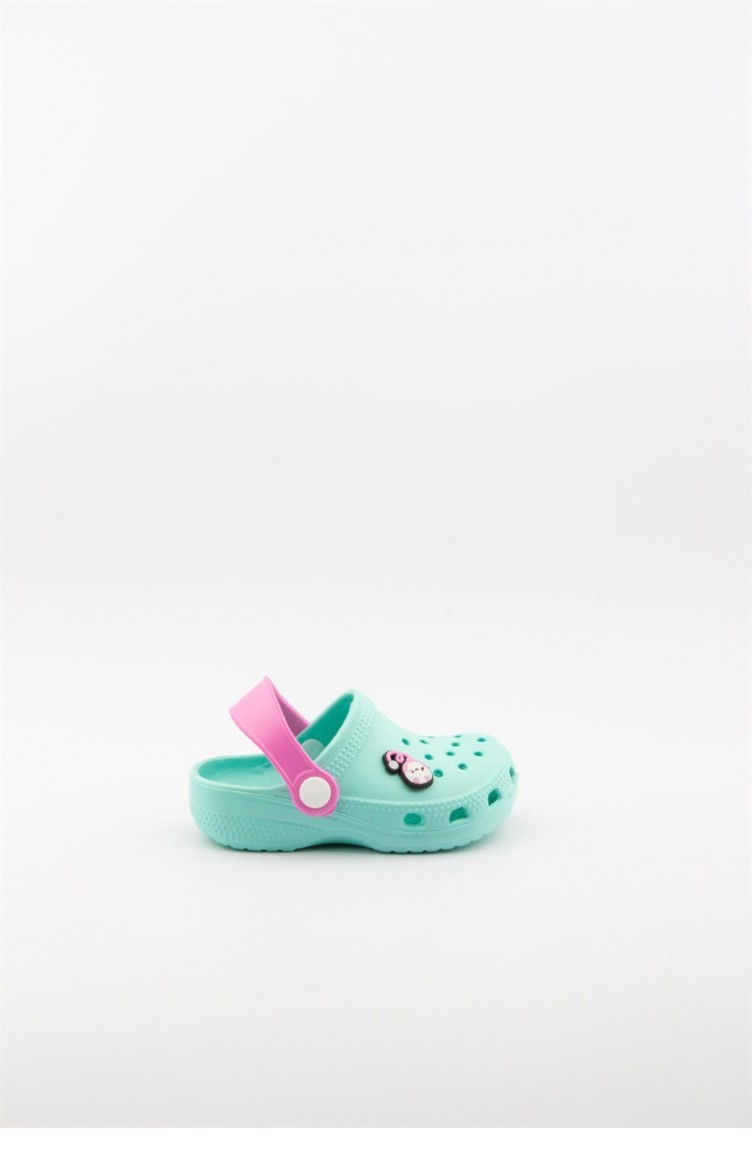 Akinalbella Cocuk Sandalet Terlik E012 P 000 Mm Mint Fusya Sefamerve