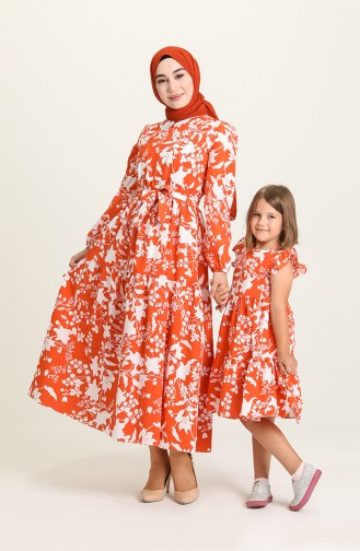 Orange Hijab Dress 5400-03