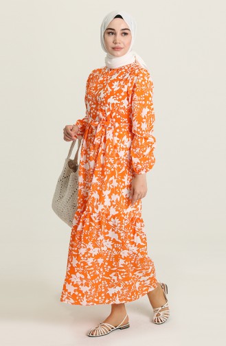 فستان برتقالي 4567-04