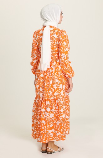 Orange Hijab Dress 4567-04