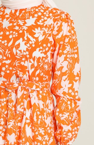 Orange Hijab Dress 4567-04