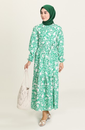 Green Hijab Dress 4567-06