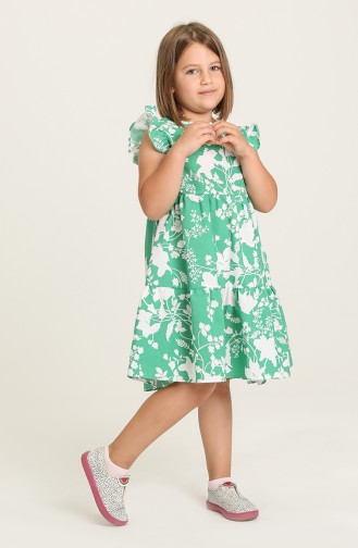Green Children`s Dress 5402-01