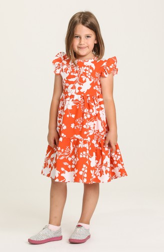 Orange Children`s Dress 5402-05