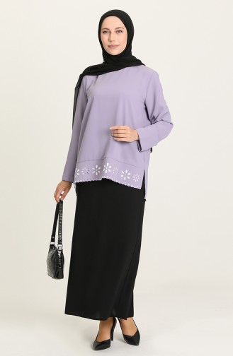 Lazer Kesim Tunik 2148-03 Lila