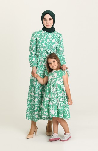 فستان أخضر حشيشي 5400-01