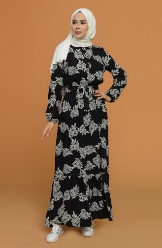 Black Hijab Dress 4566-03