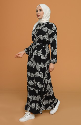 Schwarz Hijab Kleider 4566-03