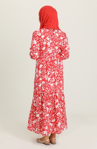 Red Hijab Dress 4567-01