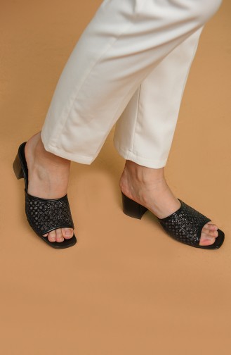 Bayan Topuklu Ayakkabı K9-17-01 Siyah Tül