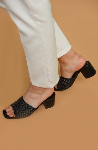 Bayan Topuklu Ayakkabı K9-17-01 Siyah Tül