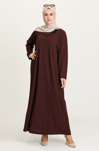 Claret Red Hijab Dress 4756-05