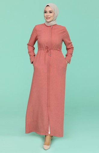 Beige-Rose Abayas 6848-09