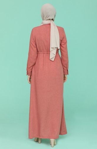 Beige-Rose Abayas 6848-09