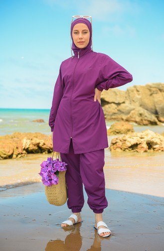 Purple Modest Swimwear 21215-02