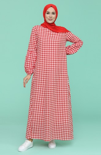 Red Hijab Dress 1642-02