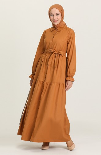 Tan Hijab Dress 21Y8245B-07