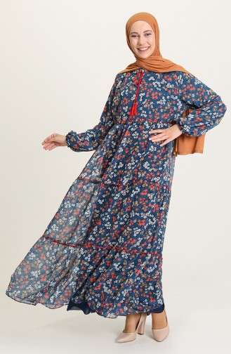Indigo Hijab Dress 21Y8278A-06