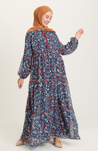 Indigo Hijab Dress 21Y8278A-06