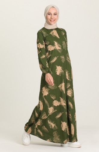 Grün Hijab Kleider 5642-02