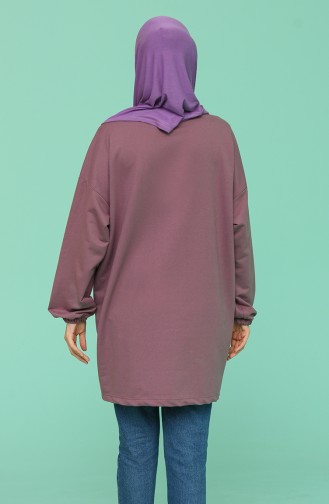 Kolu Lastikli Oversize Tunik 3021-06 Koyu Lila