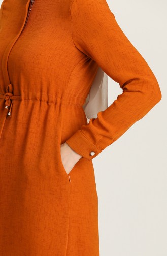 Beli Büzgülü Yazlık Ferace 6848-12 Kiremit
