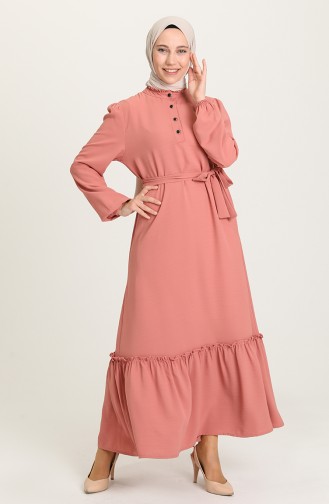 Beige-Rose Hijab Kleider 5010-03