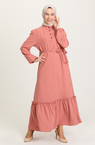 Robe Hijab Rose Pâle 5010-03