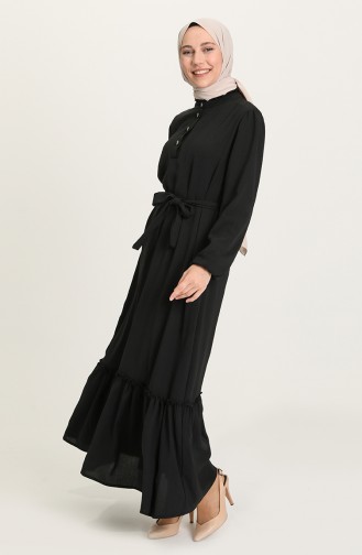 Schwarz Hijab Kleider 5010-04