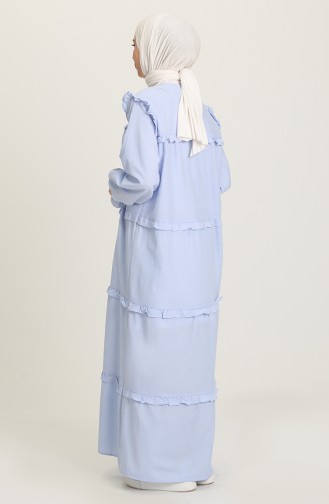 Fırfırlı Elbise 21Y8306-08 Buz Mavi