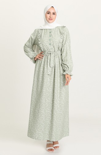 Unreife Mandelgrün Hijab Kleider 21Y8338A-05