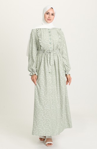 Unreife Mandelgrün Hijab Kleider 21Y8338A-05