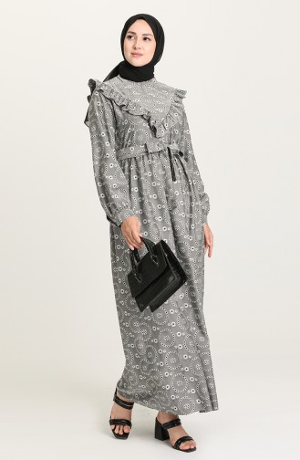Grau Hijab Kleider 21Y8417-01