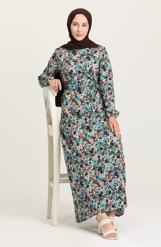 Brown Hijab Dress 9076-02