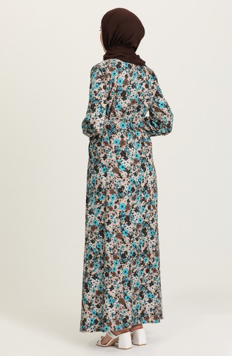 Brown Hijab Dress 9076-02