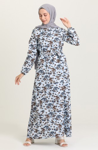 Blue Hijab Dress 9076A-01