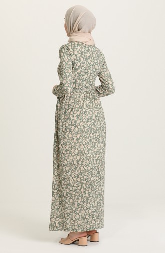 Green Almond Hijab Dress 1030-01