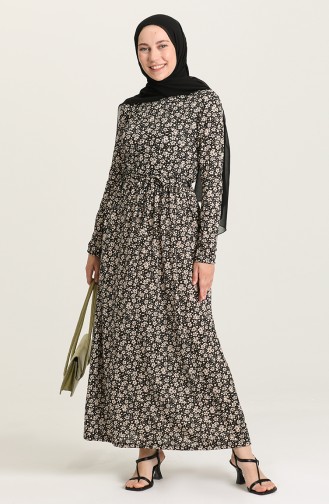 Schwarz Hijab Kleider 1030-03