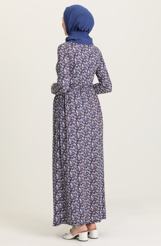 Indigo Hijab Dress 1031-02