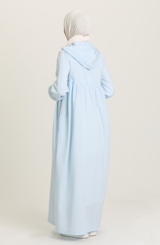 Kapüşonlu Salaş Elbise 21Y8397-01 Buz Mavisi