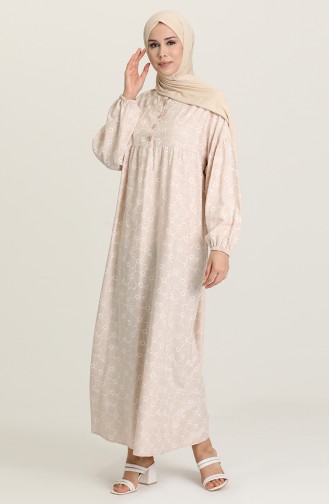 Ecru Hijab Dress 21Y8403-01