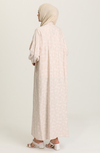 Ecru Hijab Dress 21Y8403-01
