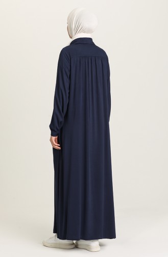 Navy Blue Hijab Dress 21Y8409-01