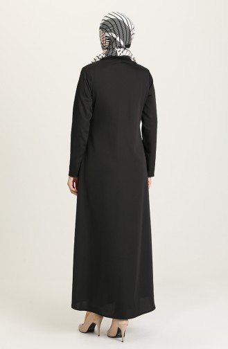 Fermuarlı Ferace 0101-03 Siyah