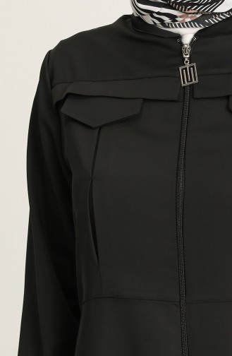 Fermuarlı Ferace 0101-03 Siyah