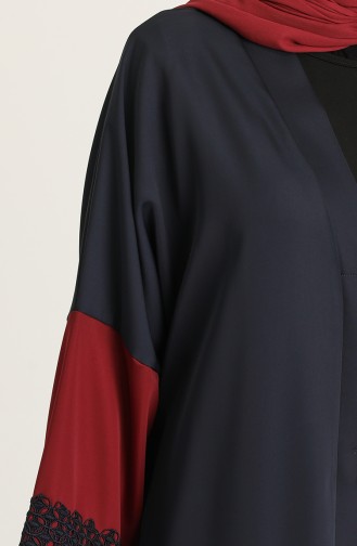 Güpürlü Abaya 0102-01 Lacivert