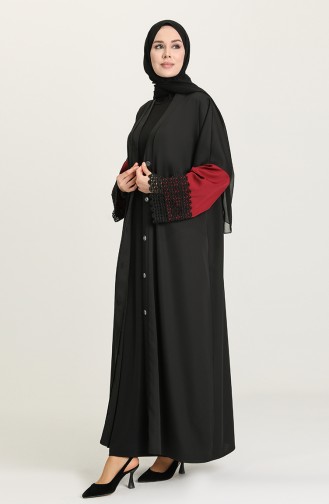 Güpürlü Abaya 0102-03 Siyah